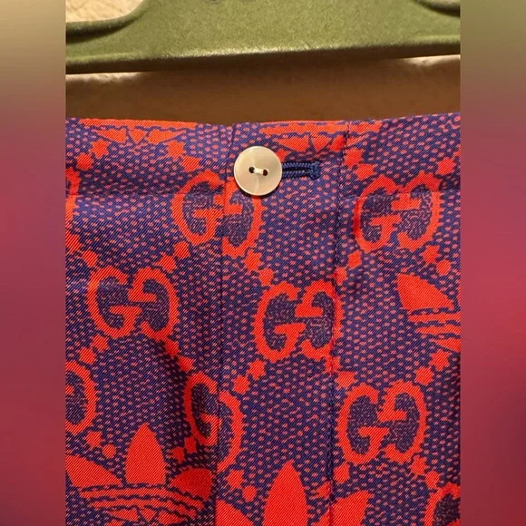 New Gucci x Adidas GG Maxi Logo Silk Shorts - Picture 5 of 9